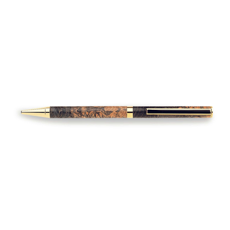 7 mm Slim Style Black Strip Clip Ballpoint Pen Kit - Finish:Cobalt Gold - Pieces:1-Piece